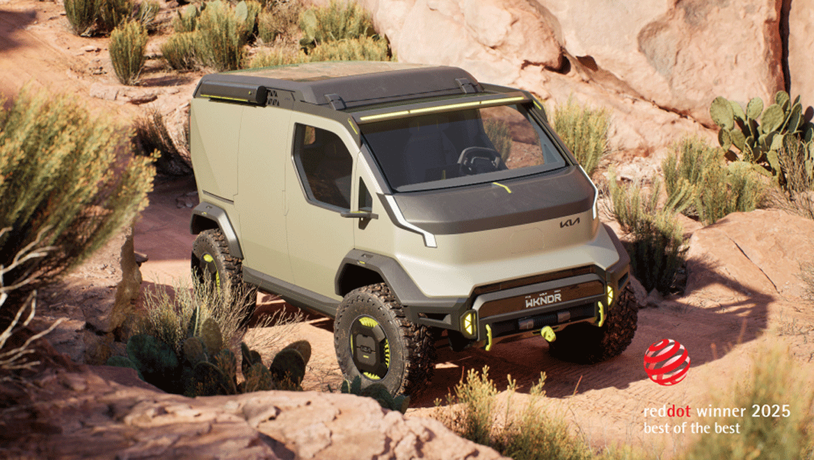 Le design Kia triomphe aux Red Dot Award - Design Concept 2025 avec cinq  récompenses, dont la plus prestigieuse pour le PV5 WKNDR
